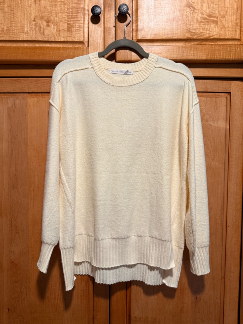 Altar'd State Yellow Ribbed Crewneck Sweater (Oversized)